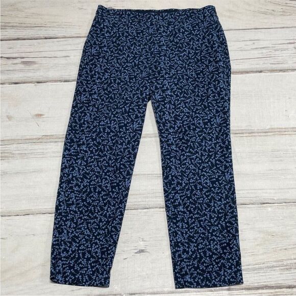 J Jill Blue Floral Patterned Women's Pants - Picture 2 of 5